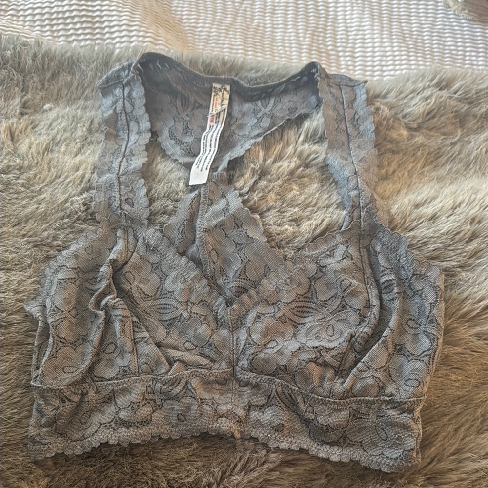 Free People Gray Lace Bralette